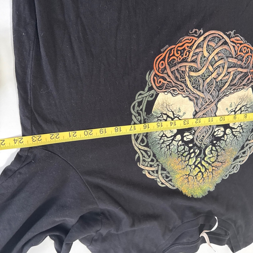 Bella Canvas Mens 2XL Tree of Life Celtic Knot Long Sleeve Graphic T-Shirt Black - Picture 8 of 9